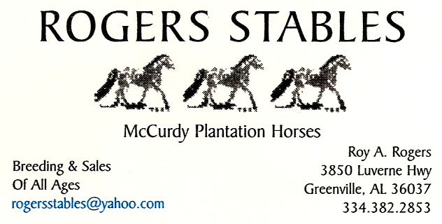 Rogers Stables, McCurdy Plantation Horses, Roy A. Rogers